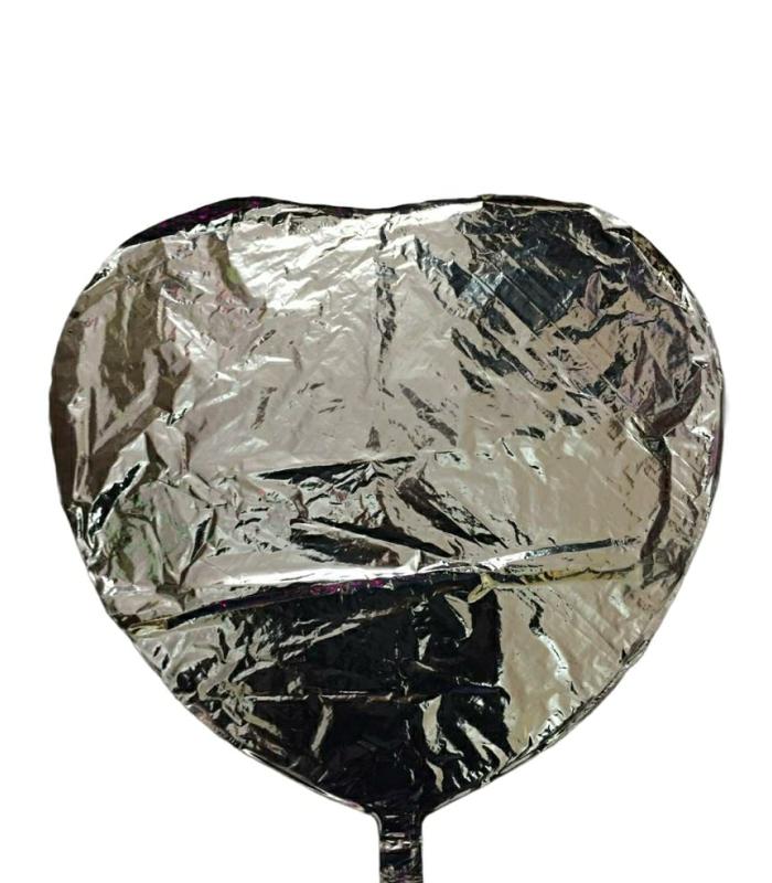 2022 Toptan büyük folyo balon kalp metalik gümüş